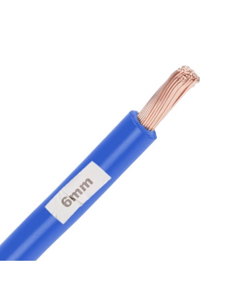 Rollo 100M Cable Unifilar Flexible Azul 6mm²