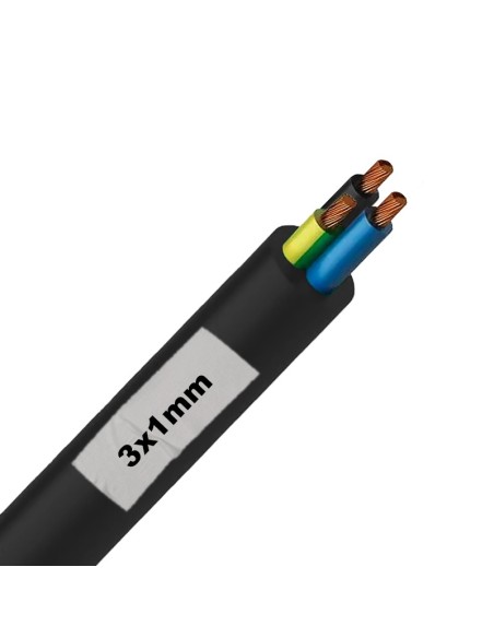 Manguera Multifilar Negra H05VV-F 3x1mm²
