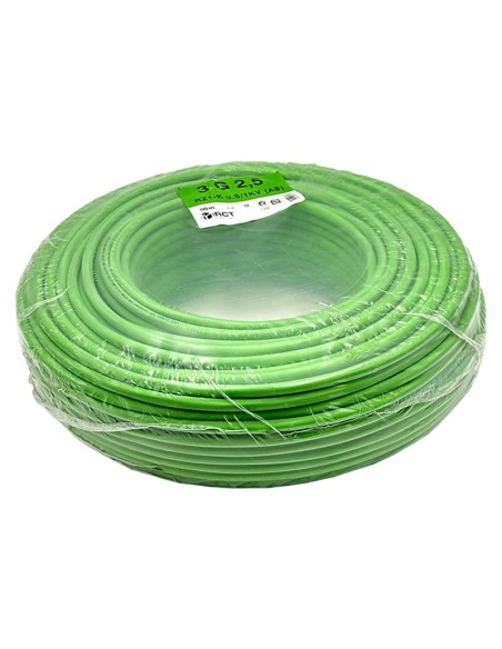 Rollo 100M de Manguera Verde Multifilar 3x2.5 mm²