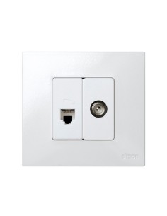 Toma TV Simple Estrecha Blanco Nieve Simon 27 2