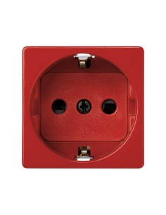 Enchufe 16A T.T. Lateral Schuko Rojo Simon 27