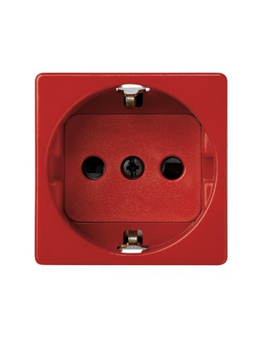 Enchufe 16A T.T. Lateral Schuko Rojo Simon 27