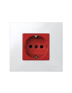 Enchufe 16A T.T. Lateral Schuko Rojo Simon 27 2