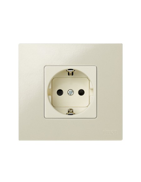 Enchufe 16A T.T. Lateral Schuko Marfil Simon 27