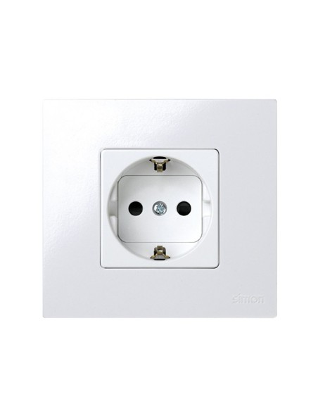 Enchufe 16A T.T. Lateral Schuko Blanco Simon 27