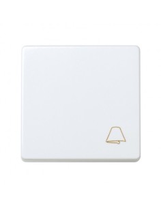 Pulsador Ancho con grabado Campana Blanco Simon 27