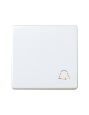 Pulsador Ancho con grabado Campana Blanco Simon 27