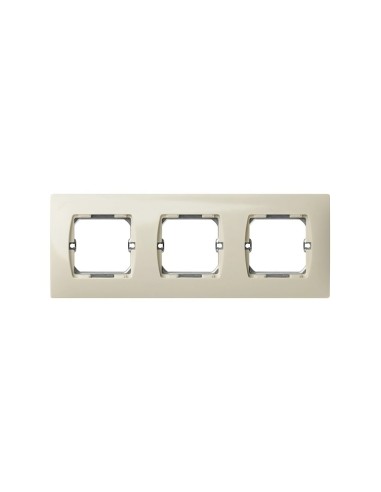 Placa de 3 Elementos Marfil Simon 27
