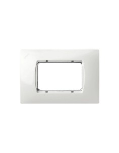 Placa Americana 3 Módulos Estrechos Blanca Simon 27