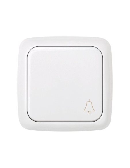 Pulsador Grabado Campana Blanco Nieve Simon 31