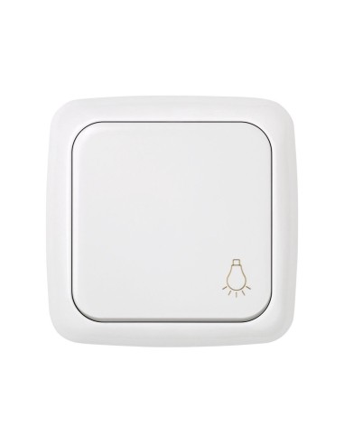 Pulsador Grabado Luz Blanco Nieve Simon 31