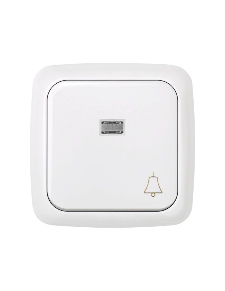 Pulsador Blanco con Grabado de Campana Simon 31