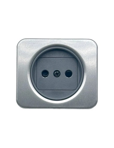 Tapa base de enchufe bipolar Aluminio Simon 75
