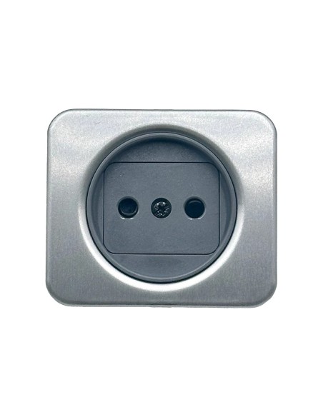 Tapa base de enchufe bipolar Aluminio Simon 75