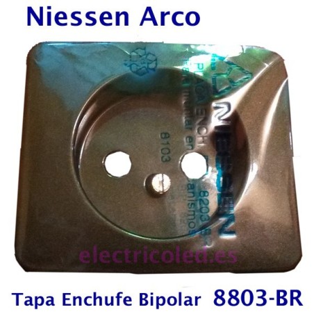 Tapa Enchufe Bipolar Niessen Arco BRONCE
