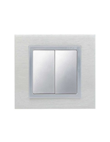 Tecla Doble Aluminio Mate Simon 82