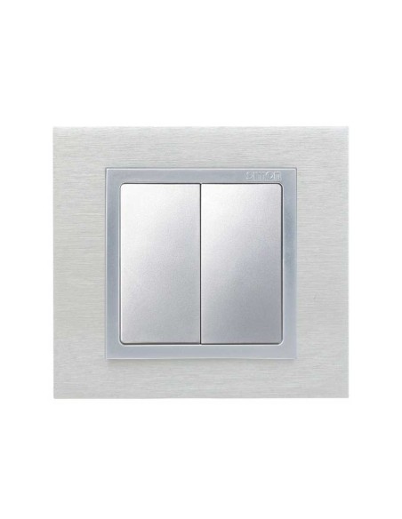 Tecla Doble Aluminio Mate Simon 82