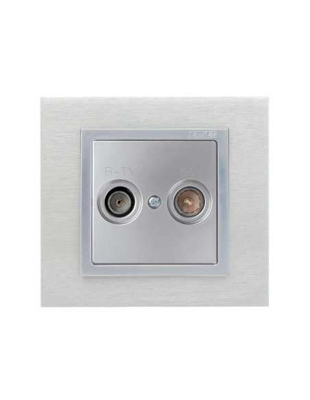 Tapa Toma R-TV+SAT Aluminio Simon 82