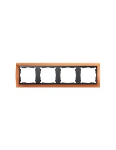 Marco para 4 elementos Simon 82844-36 COBRE con el zócalo color Grafito