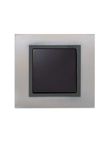 simon-82817-37-solucion-completa-marco-1-elemento-acero-inox-zocalo-tecla-grafito-serie-nature-metal