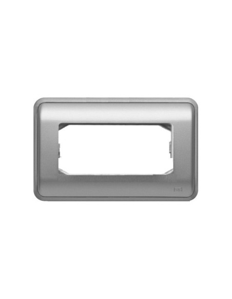 Placa para 4 elementos estrechos o 2 anchos adaptable a cajas de la serie Estrella
