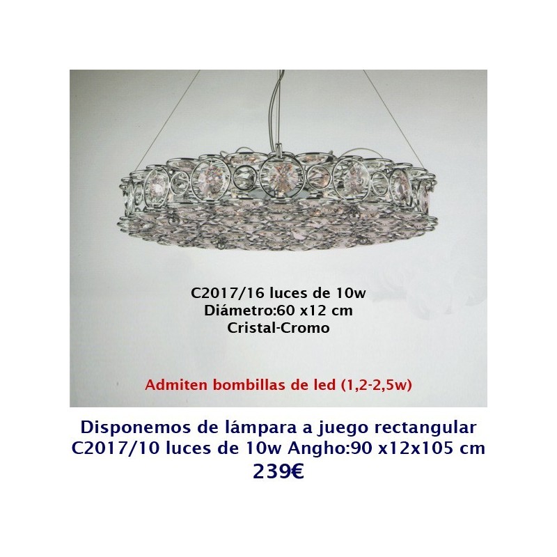 Colgante cristal 16 luces