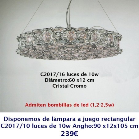 Colgante cristal 16 luces
