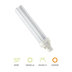 Philips Cálida PL-C 2P 26wbombilla-bajo-consumo-philips-pl-c-2p-26w-830-master-electricoled