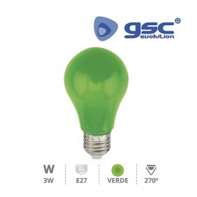 Bombilla LED E27 Verde 3w Decorativa