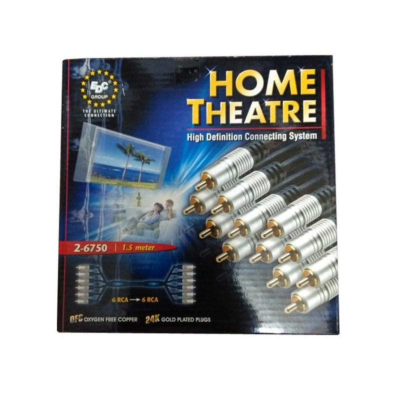 Cable Audio-Video 6 conectores RCA