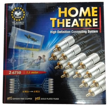Cable Audio-Video 6 conectores RCA