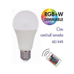 B. RGB+W con Mando 9w 700Lm