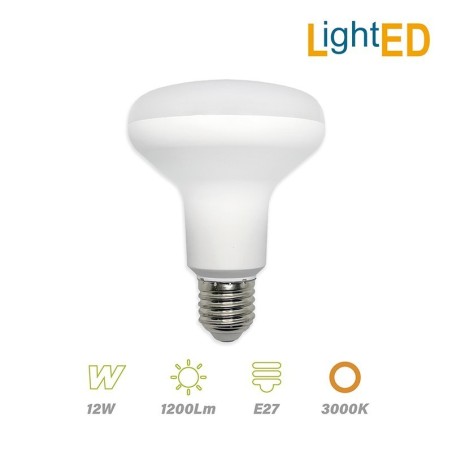 Bombilla Reflectora R90 LED E27 12w Luz Cálida