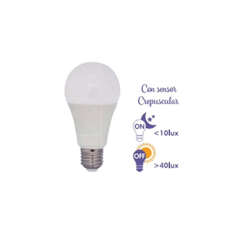 Bombilla CON SENSOR CREPUSCULAR 9w E27