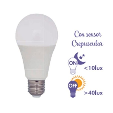 Bombilla CON SENSOR CREPUSCULAR 9w E27