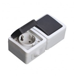 Interruptor + Base Schuko con Tapa